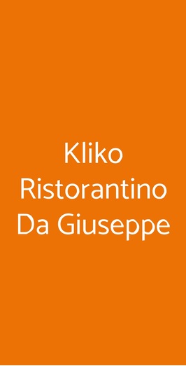 Kliko Ristorantino Da Giuseppe, Palermo