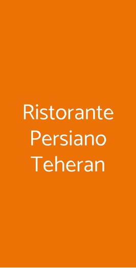 Ristorante Persiano Teheran, Palermo
