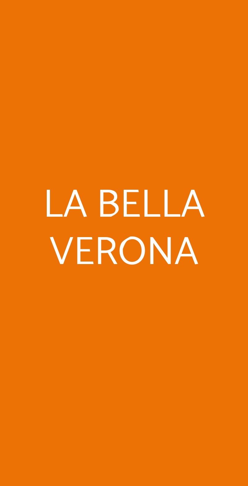 LA BELLA VERONA Verona menù 1 pagina