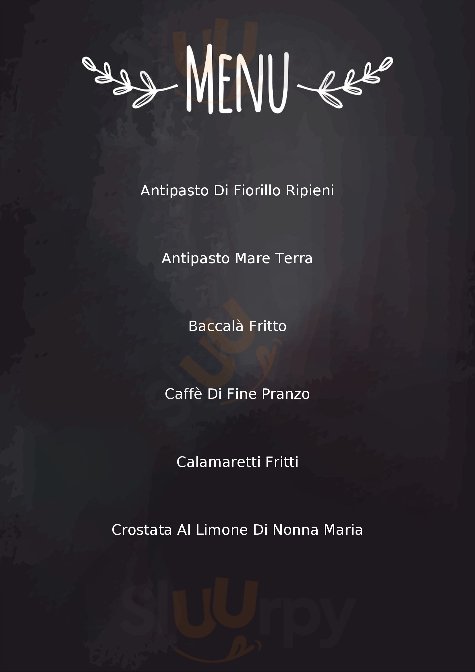 Trattoria nonna maria Napoli menù 1 pagina