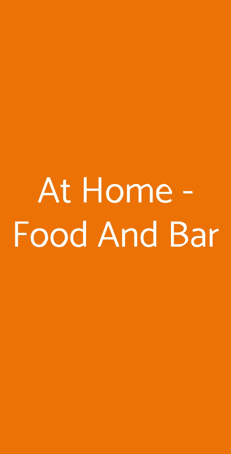 At Home - Food And Bar Roma menù 1 pagina