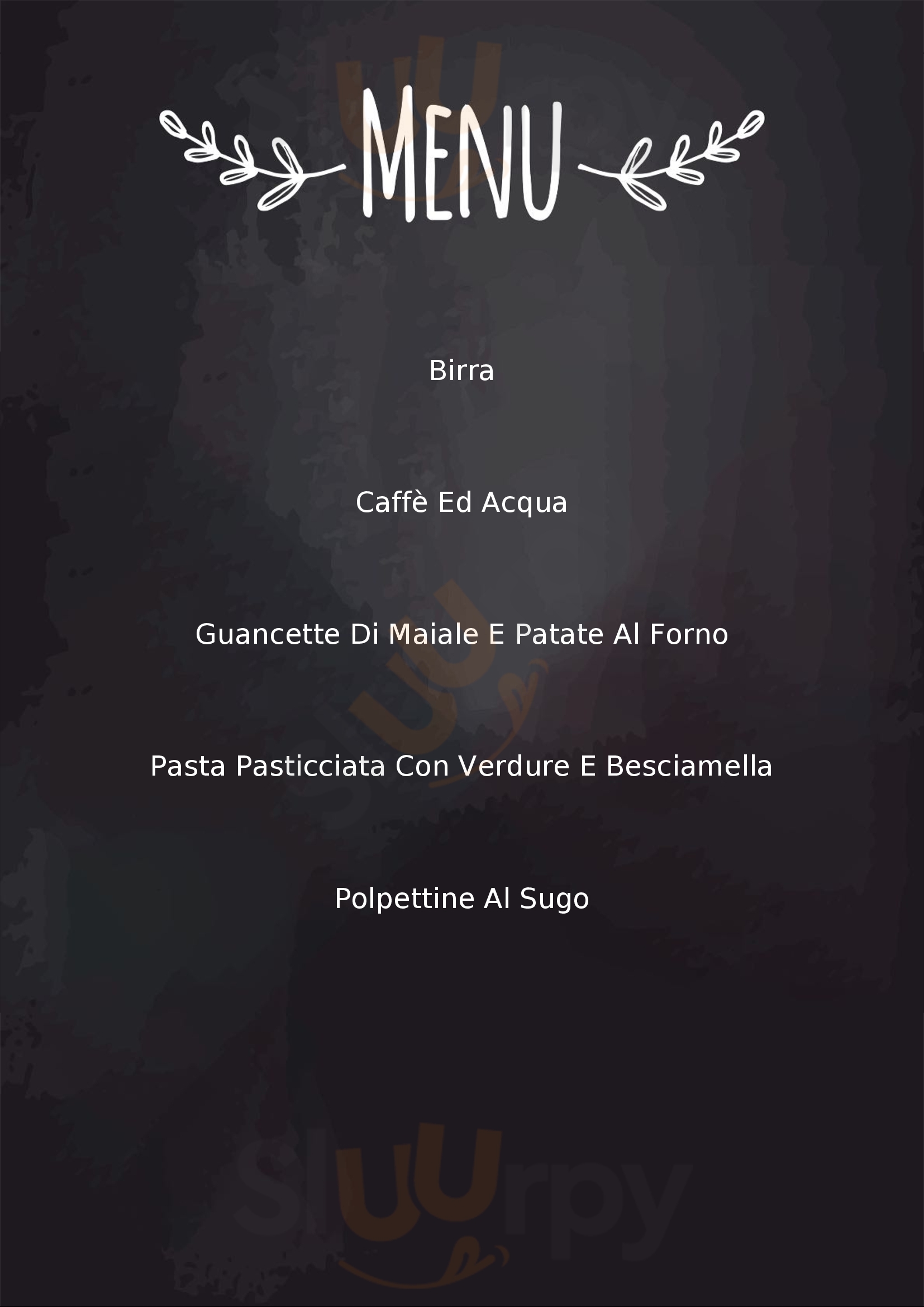 Osteria Parcè No Udine menù 1 pagina