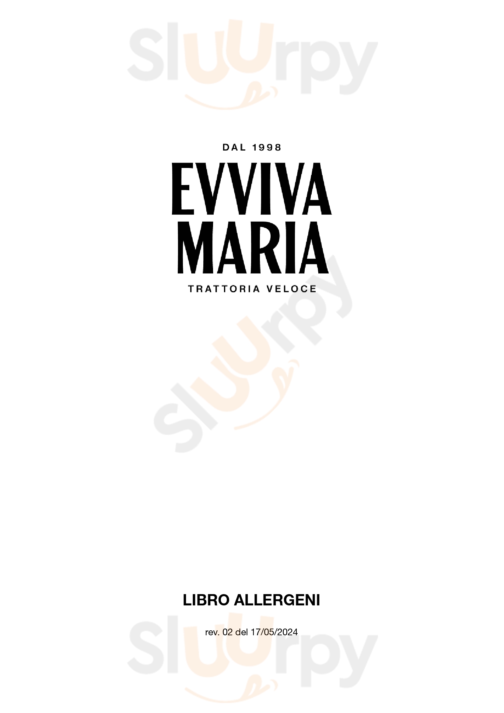 Evviva Maria Trattoria Veloce Conversano menù 1 pagina