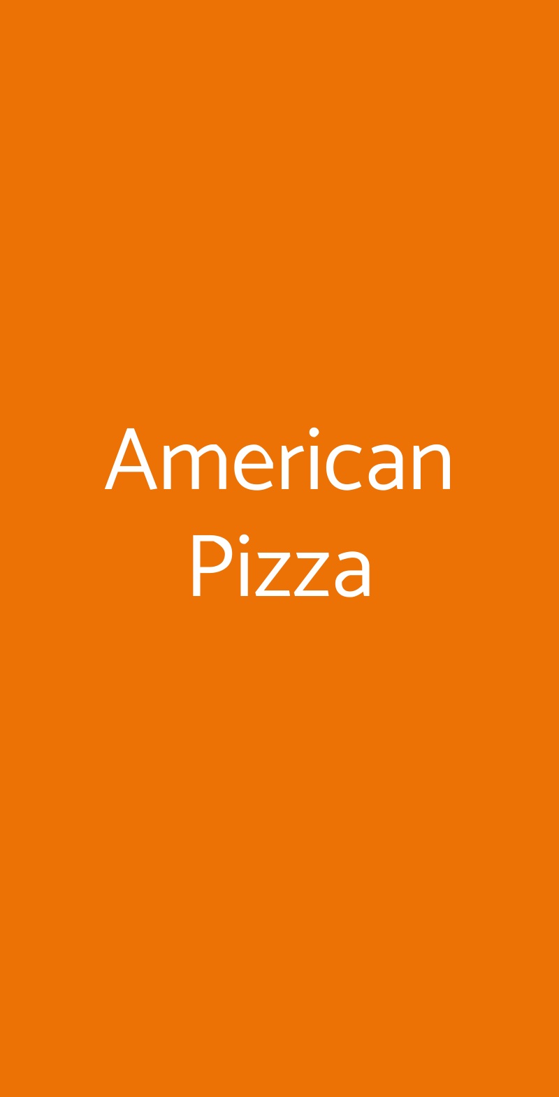 American Pizza Roma menù 1 pagina