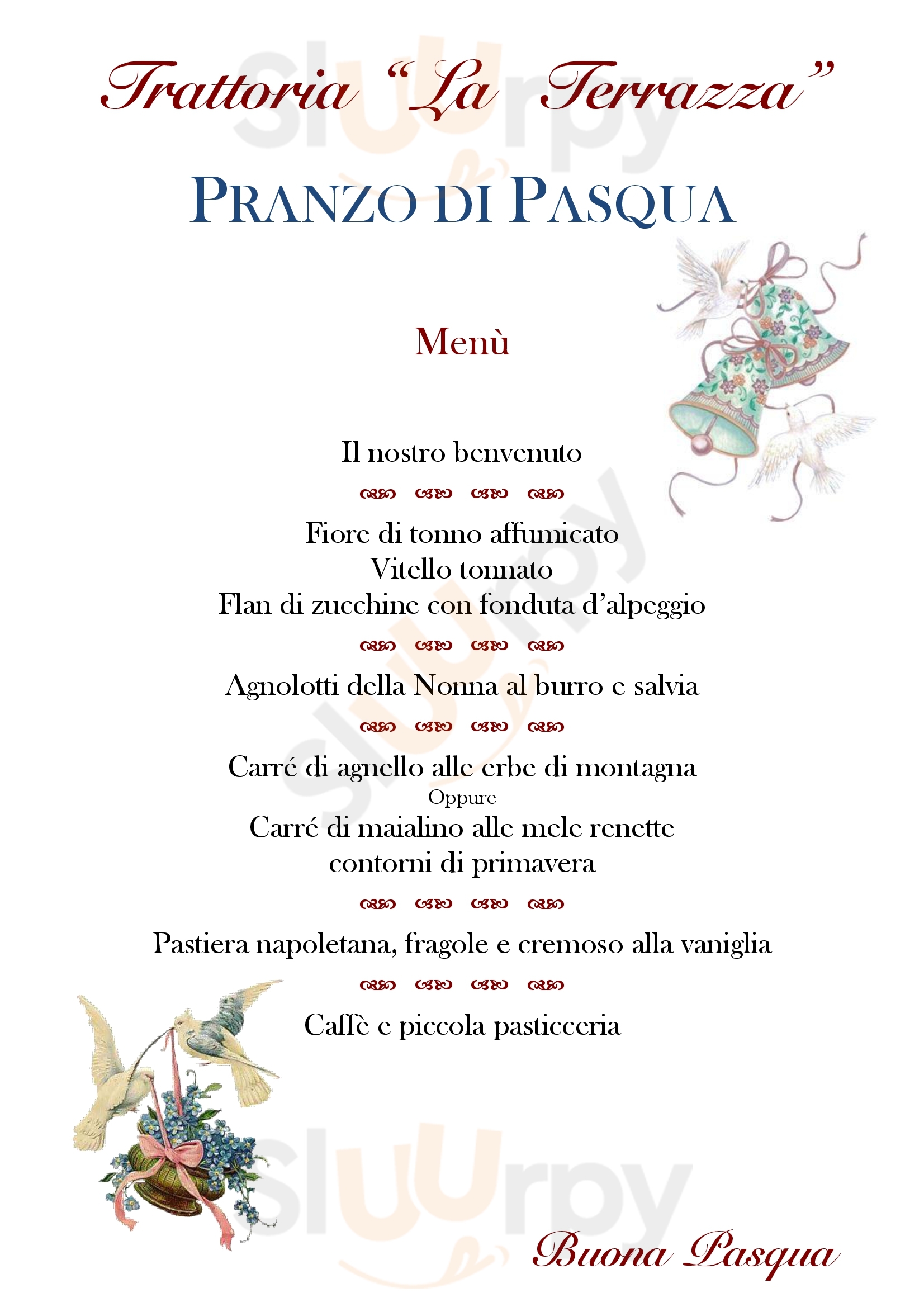 Trattoria La Terrazza Venasca menù 1 pagina