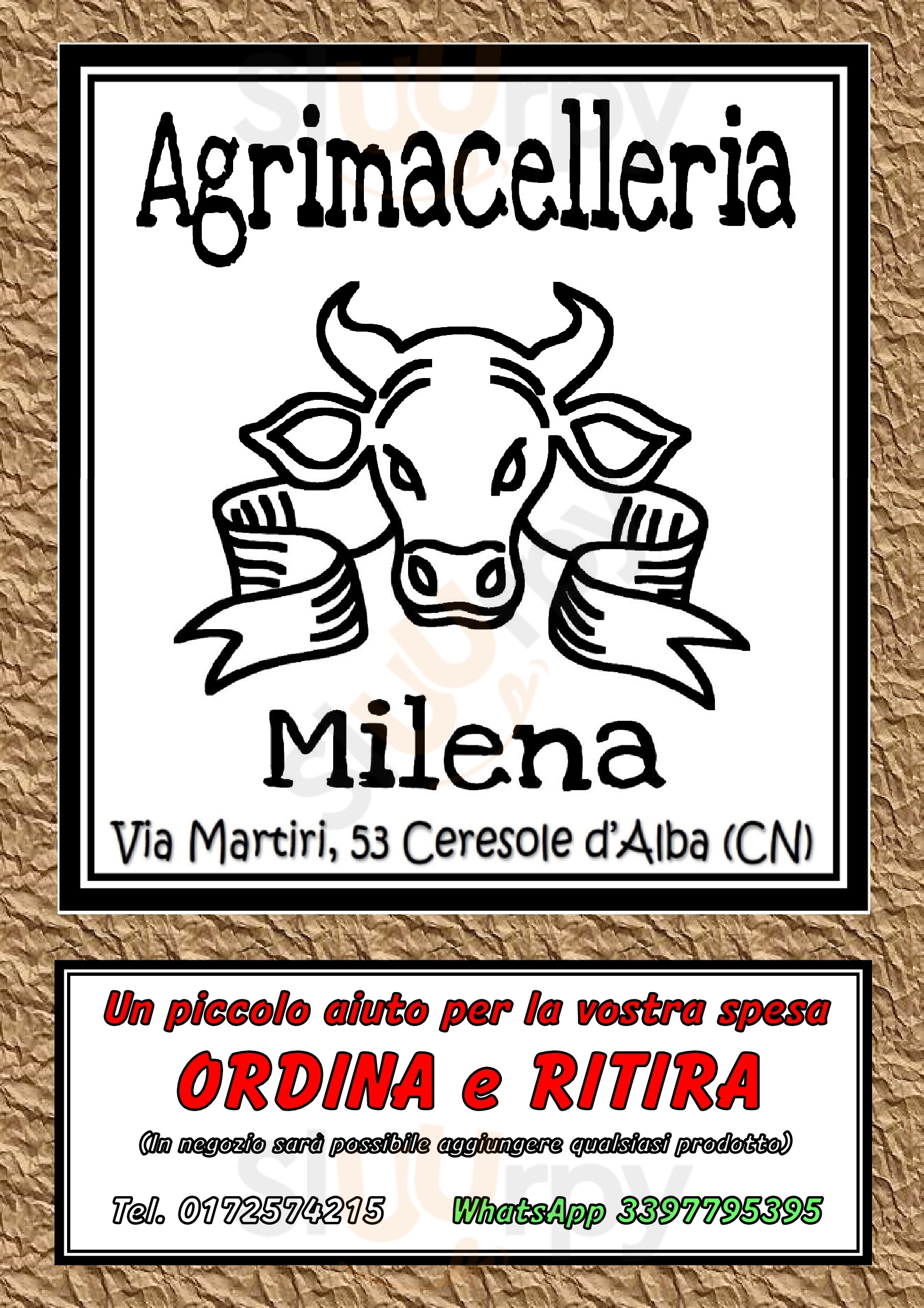 Agrimacelleria Milena Ceresole Alba menù 1 pagina