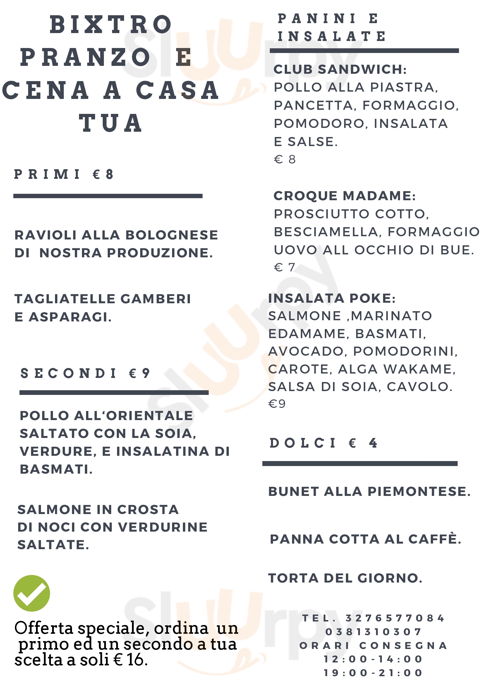Nuovo Bixtro Vigevano menù 1 pagina