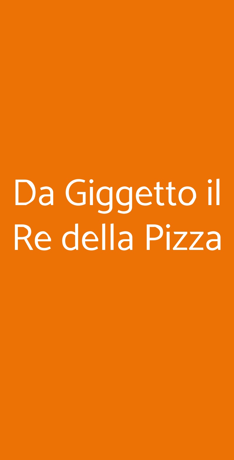 Da Giggetto il Re della Pizza Roma menù 1 pagina