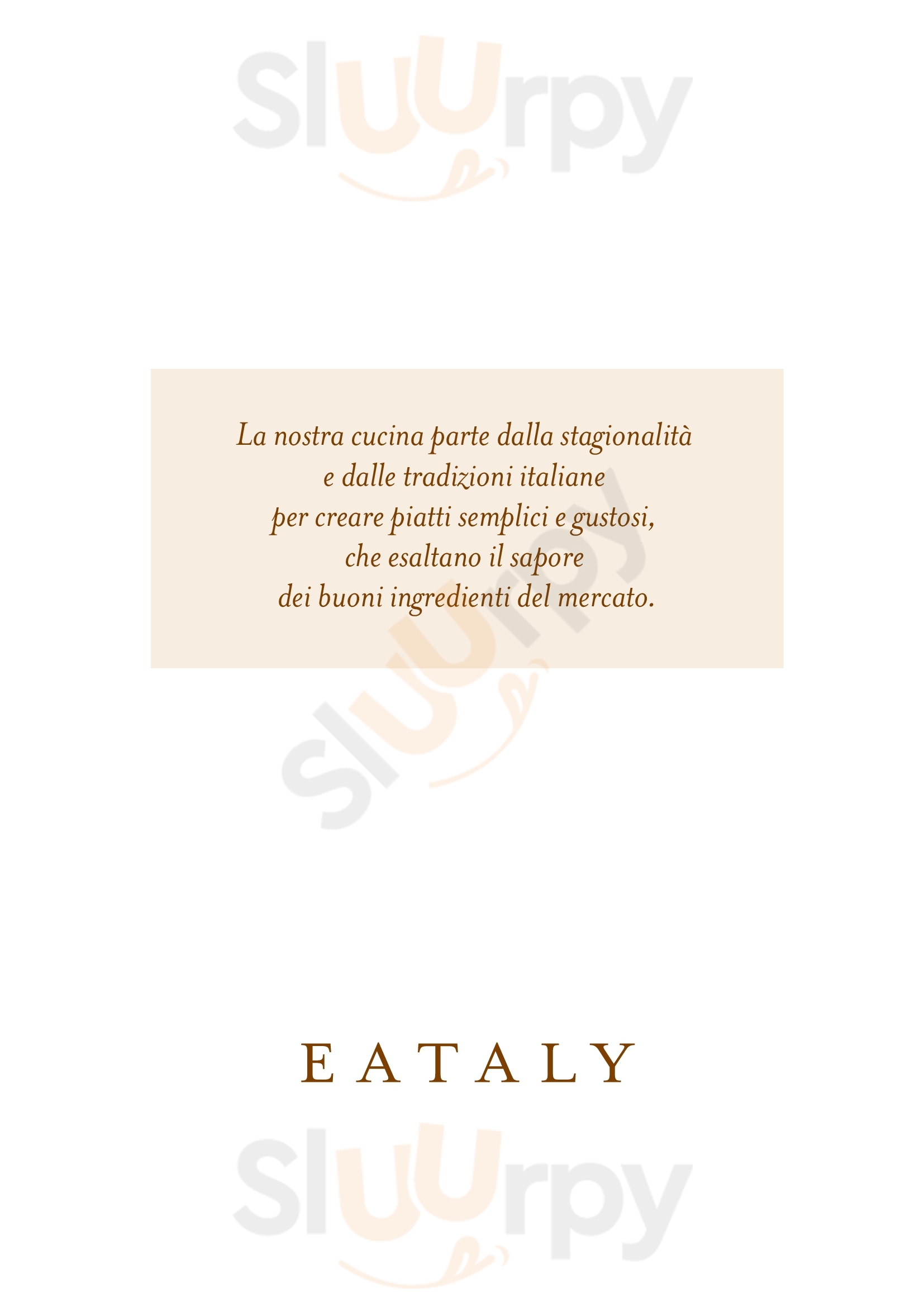 Eataly (termini) Roma menù 1 pagina