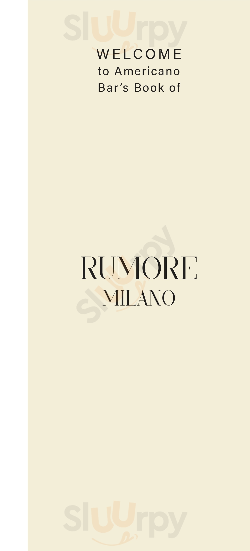 Rumore Bar Milano menù 1 pagina