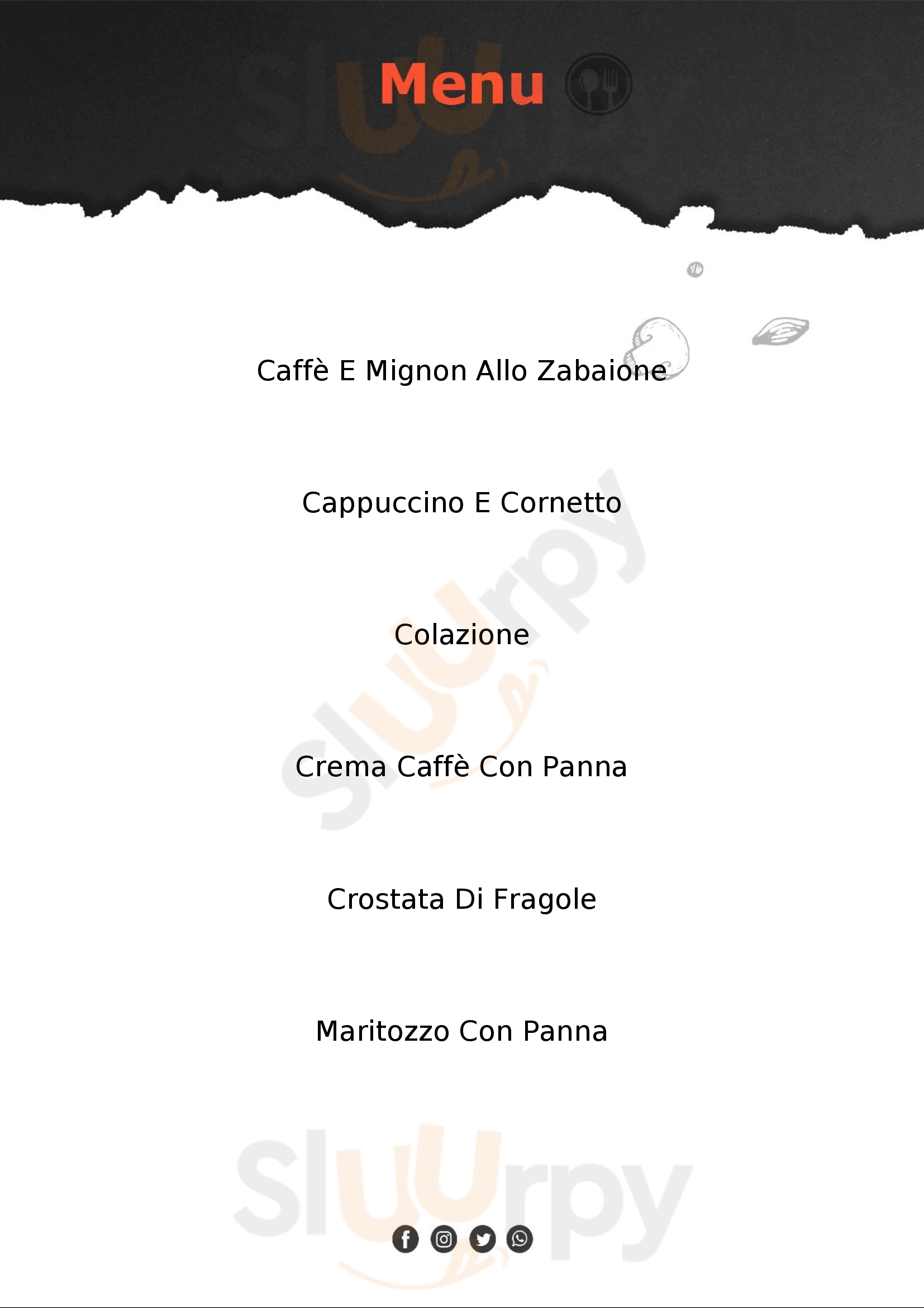 Caffe E Dolcezze Roma menù 1 pagina