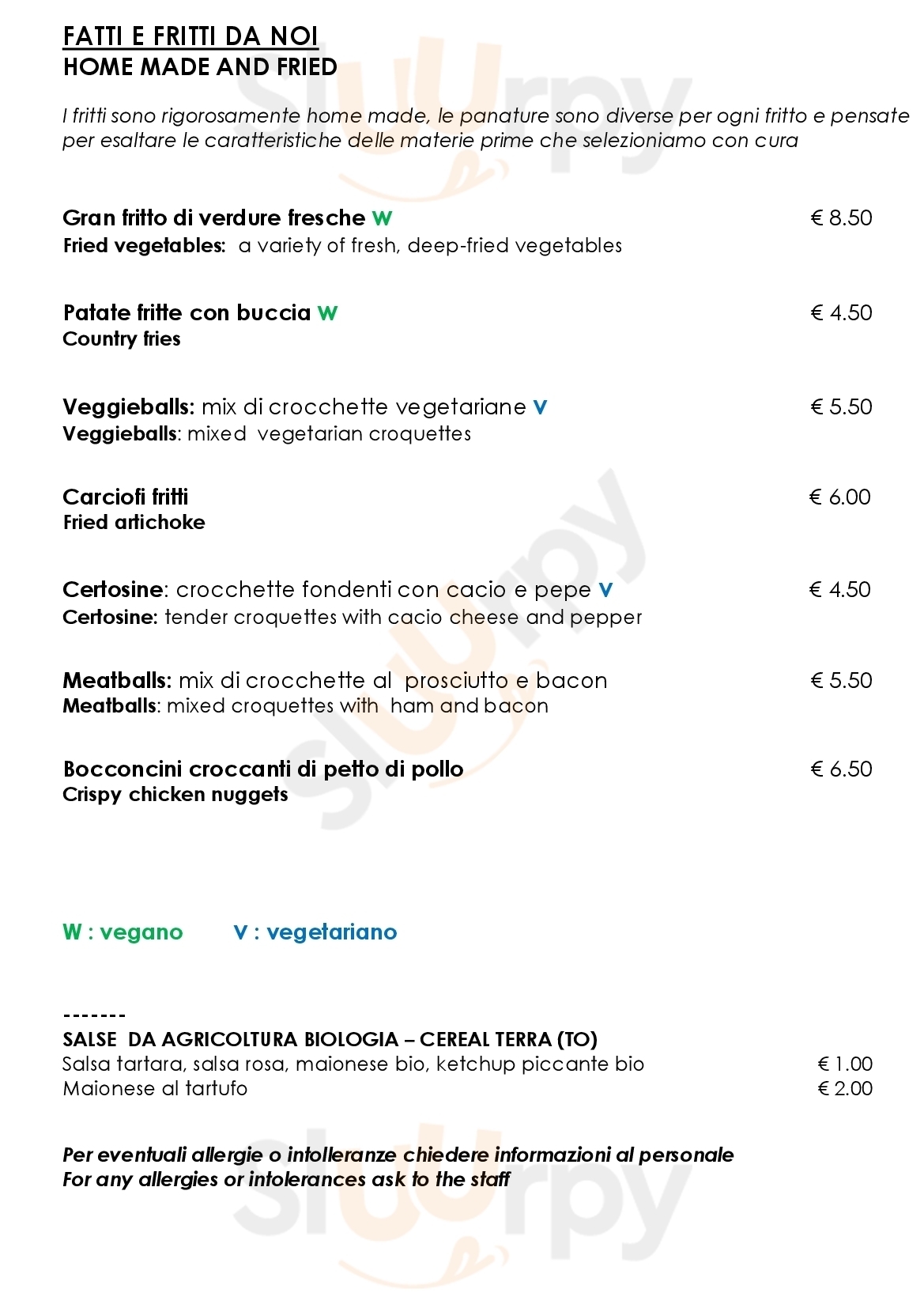 Nidaba Montebelluna menù 1 pagina