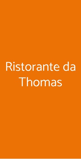 Ristorante Da Thomas, Santa Teresa Gallura