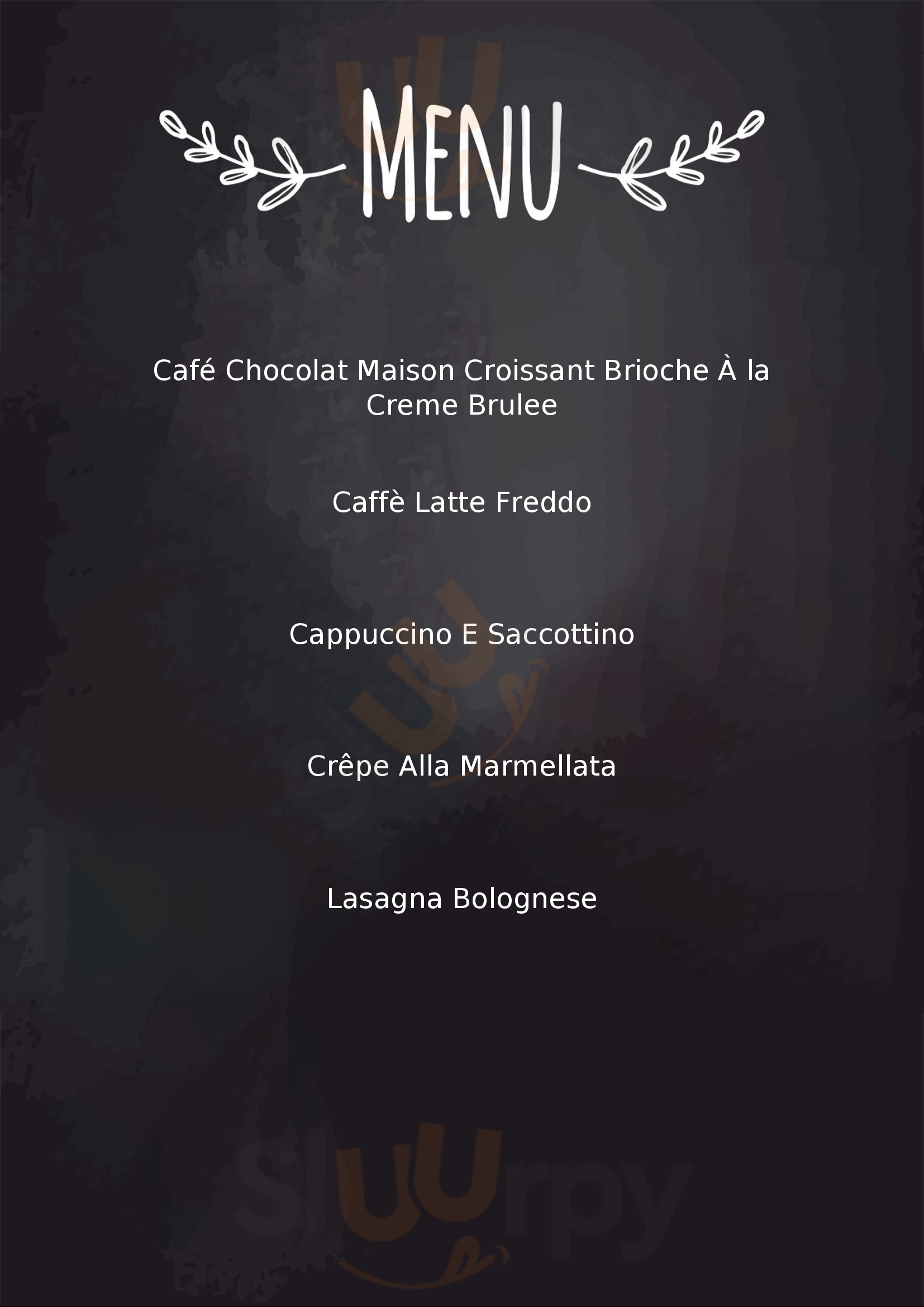 Dami Cafe Roma menù 1 pagina