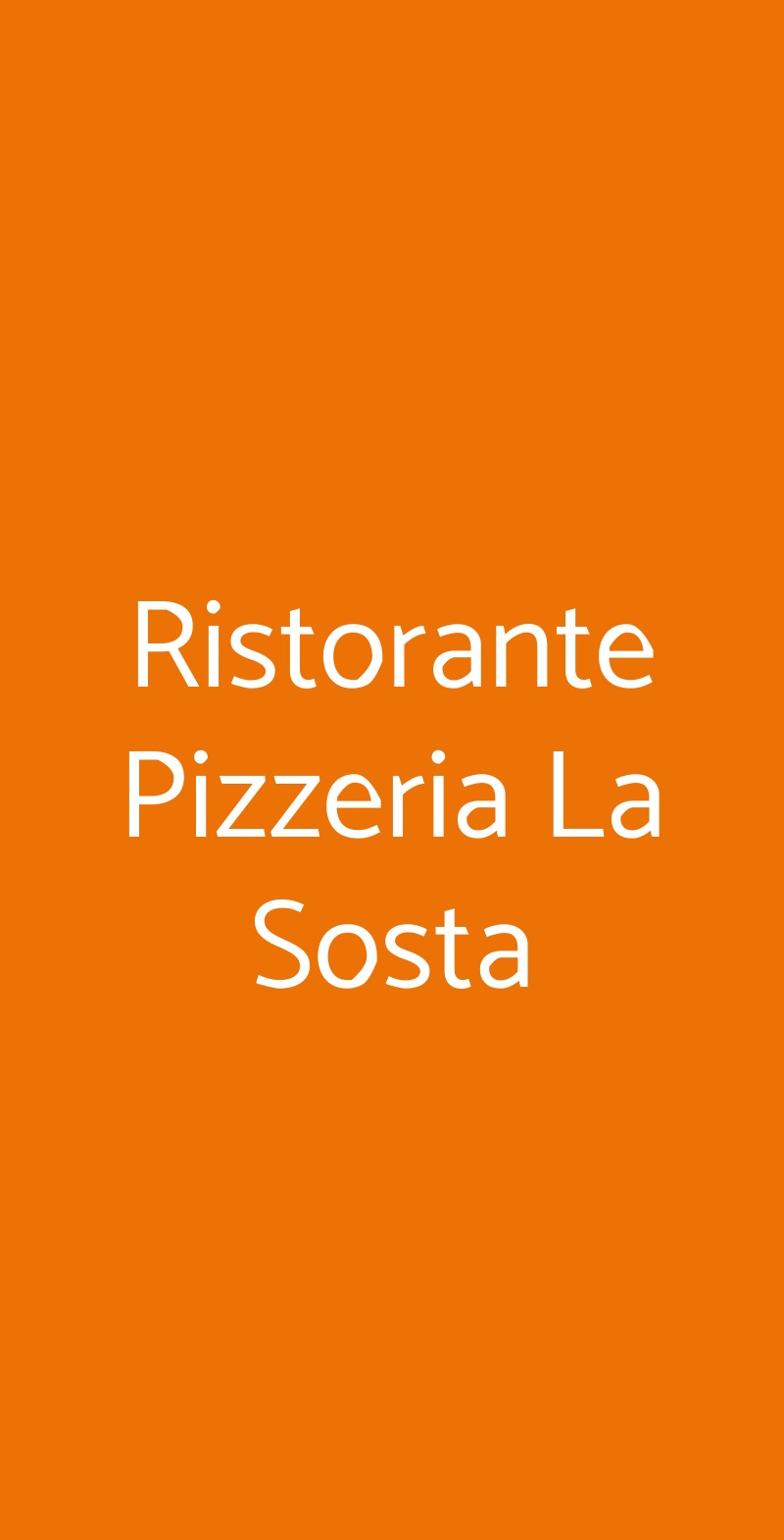 Ristorante Pizzeria La Sosta Olbia menù 1 pagina