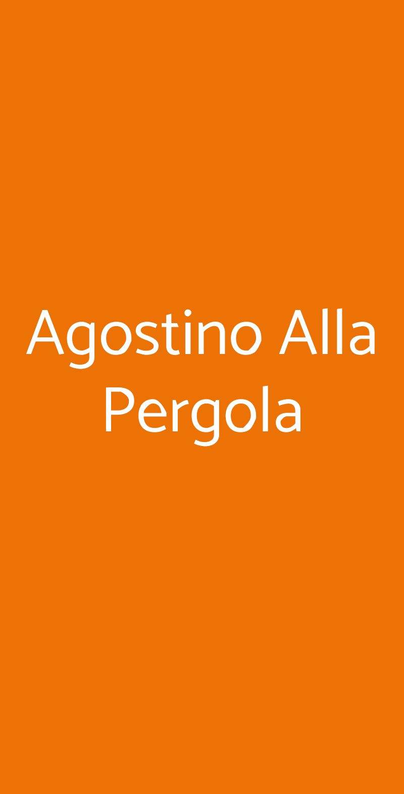 Agostino Alla Pergola Roma menù 1 pagina