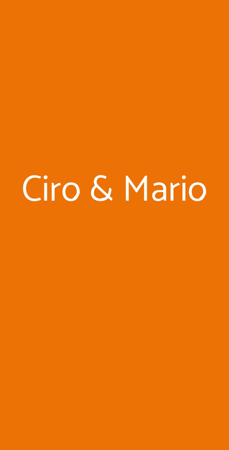 Ciro & Mario Roma menù 1 pagina