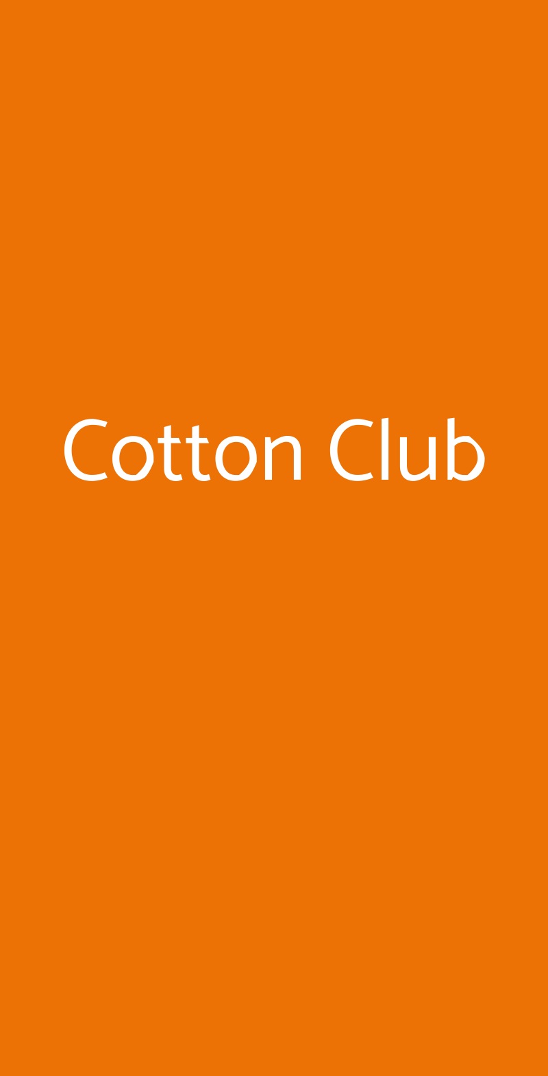 Cotton Club Roma menù 1 pagina