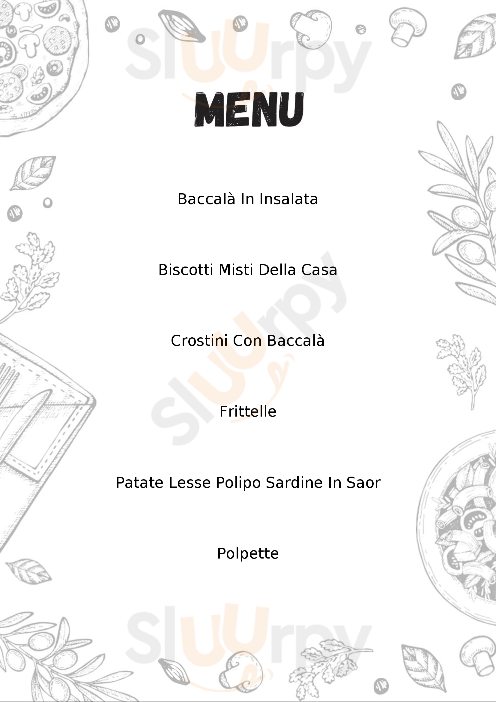 Locanda Vecia Osteria Vittorio Veneto menù 1 pagina