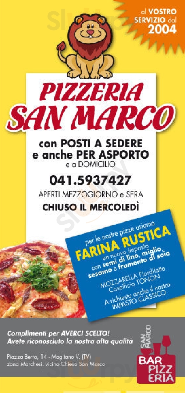 Pizzeria San Marco Treviso menù 1 pagina
