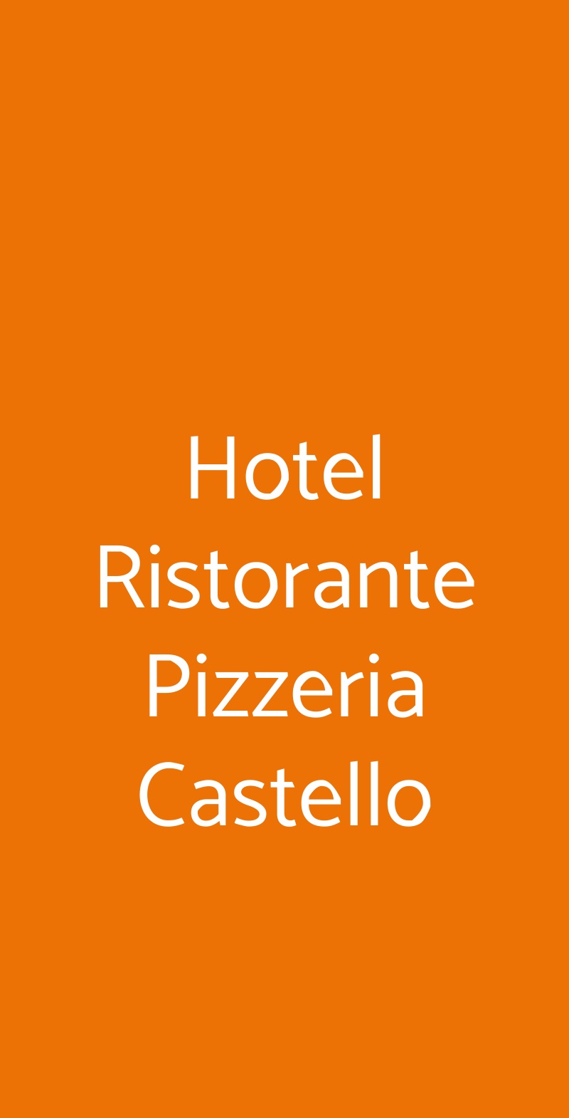 Hotel Ristorante Pizzeria Castello Castellarano menù 1 pagina