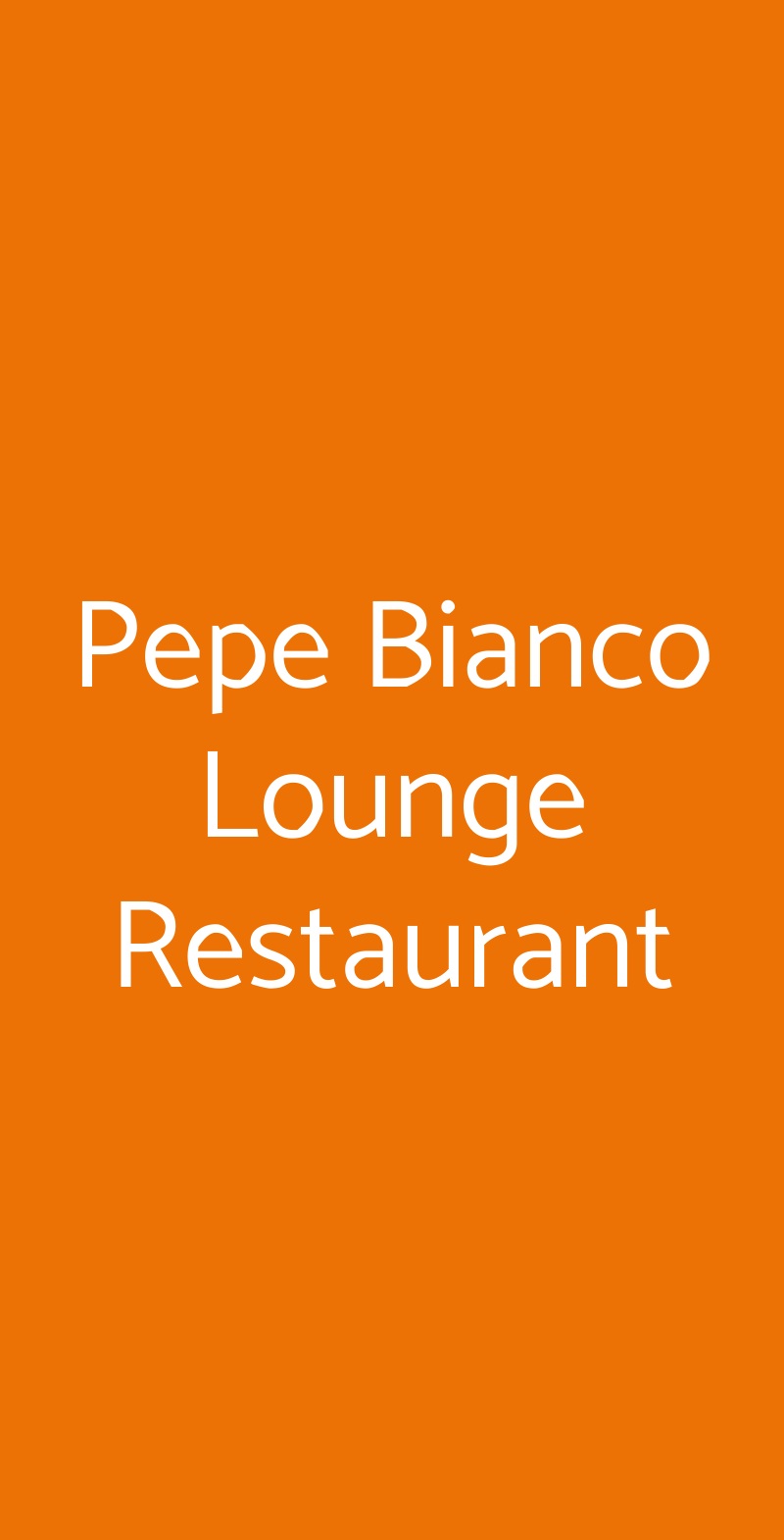 Pepe Bianco Lounge Restaurant Reggio Emilia menù 1 pagina