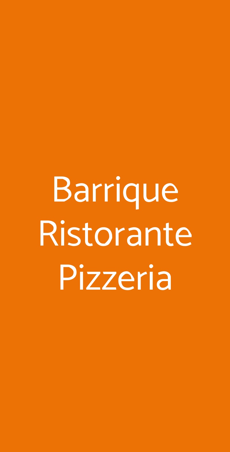 Barrique Ristorante Pizzeria Roma menù 1 pagina
