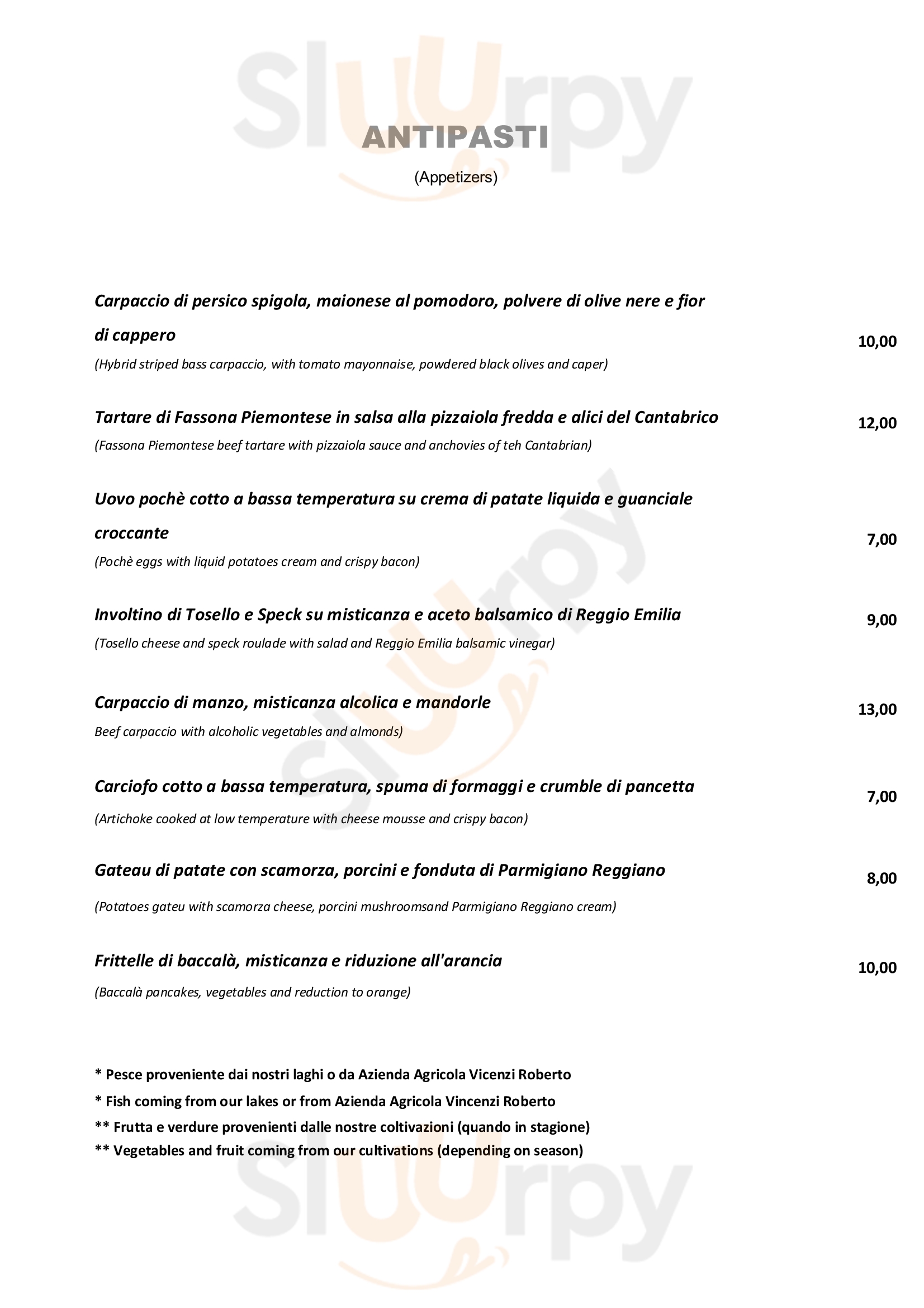 Pianderna Agriwellness Scandiano menù 1 pagina