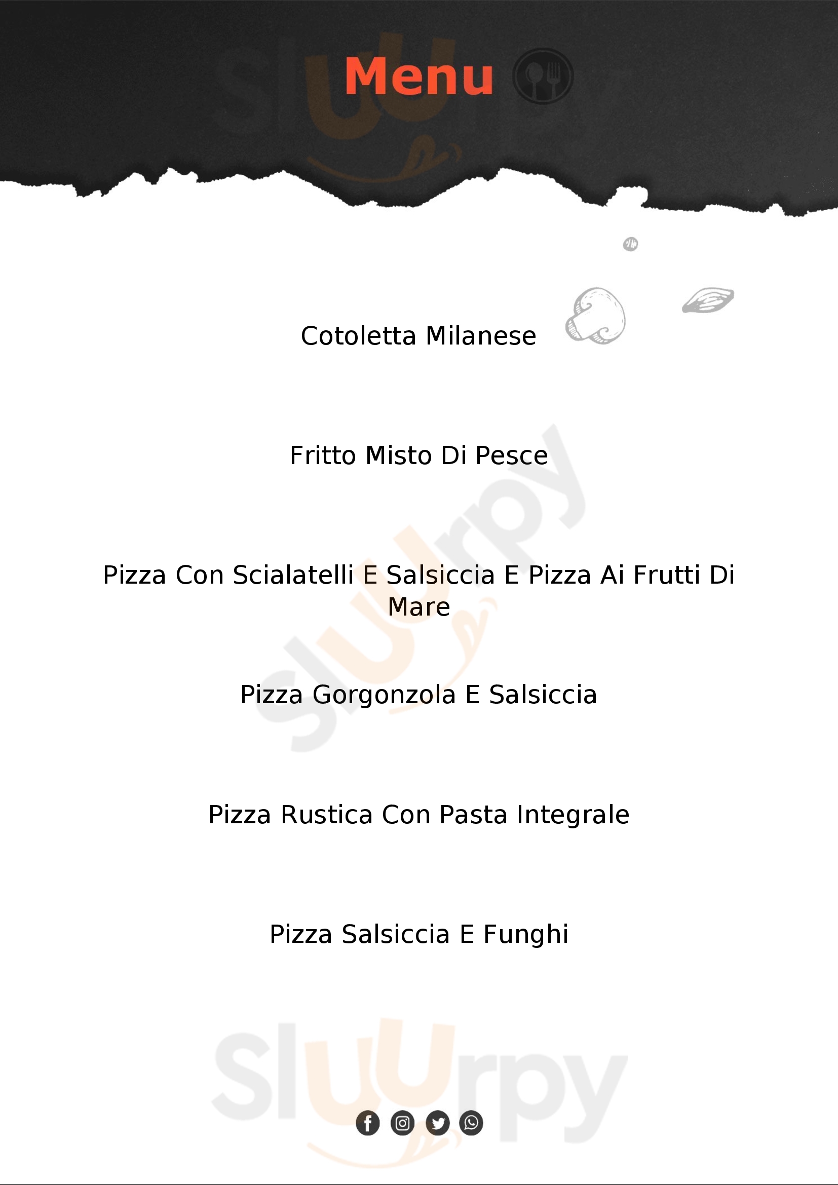 Pizzeria Da Gabriele Reggio Emilia menù 1 pagina