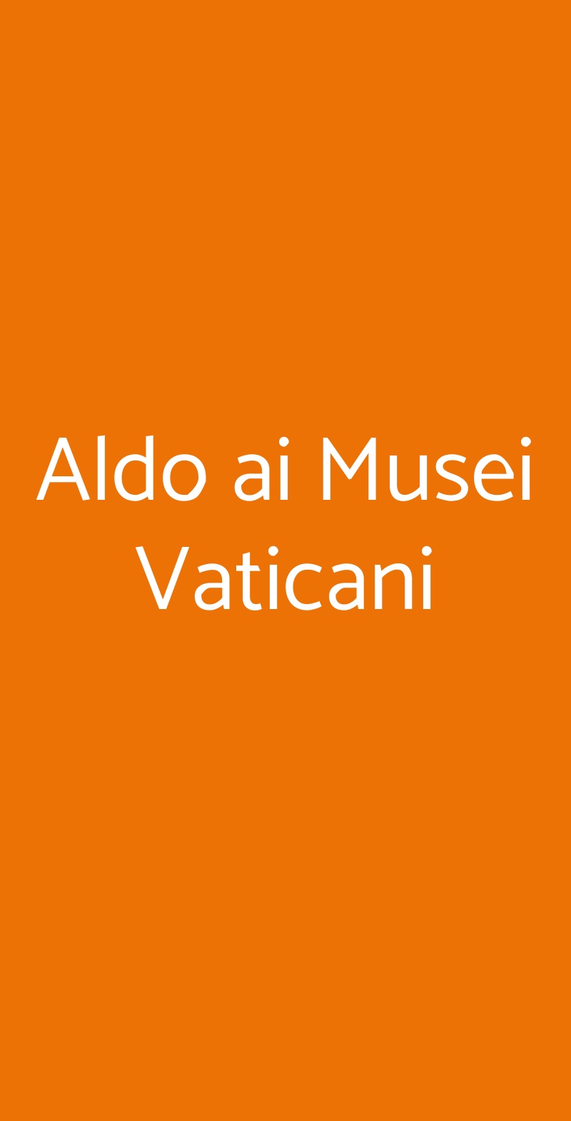 Aldo ai Musei Vaticani Roma menù 1 pagina