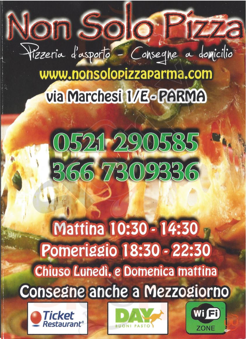 NON SOLO PIZZA Parma menù 1 pagina