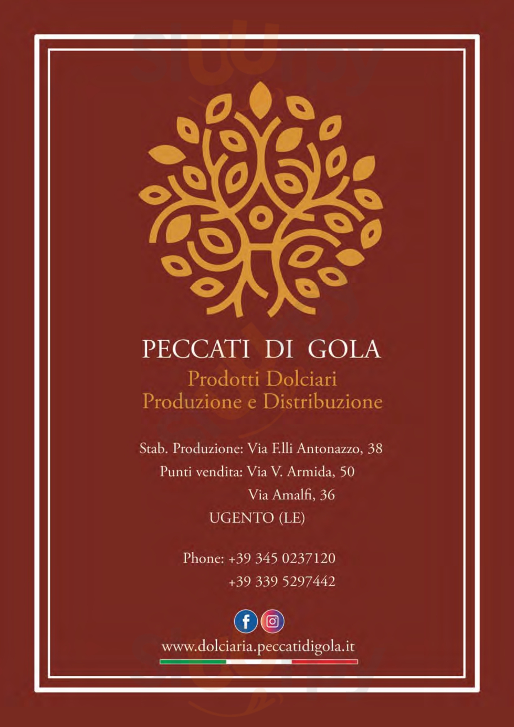 Peccati Di Gola Ugento menù 1 pagina