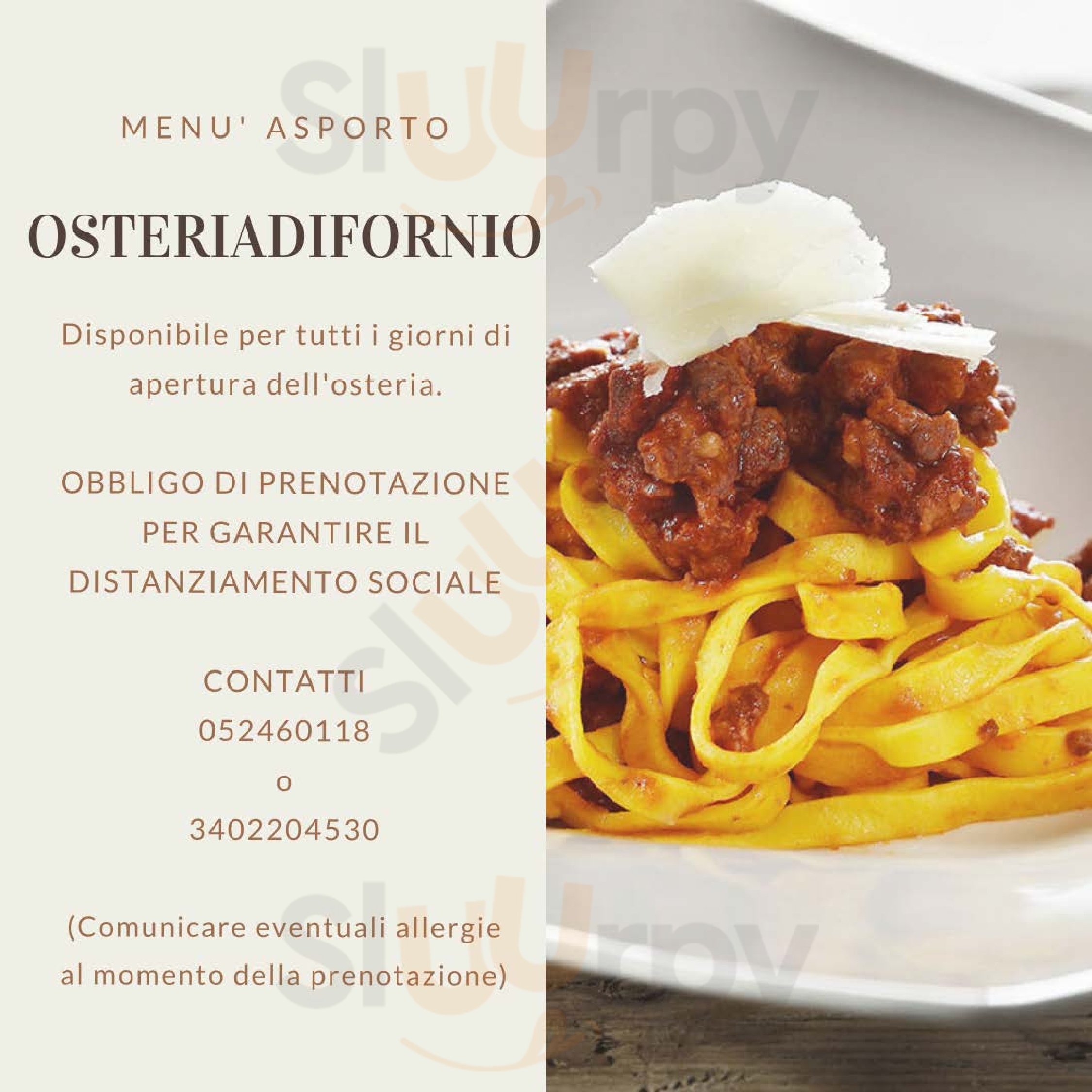 trattoria Osteria di Fornio Fidenza menù 1 pagina