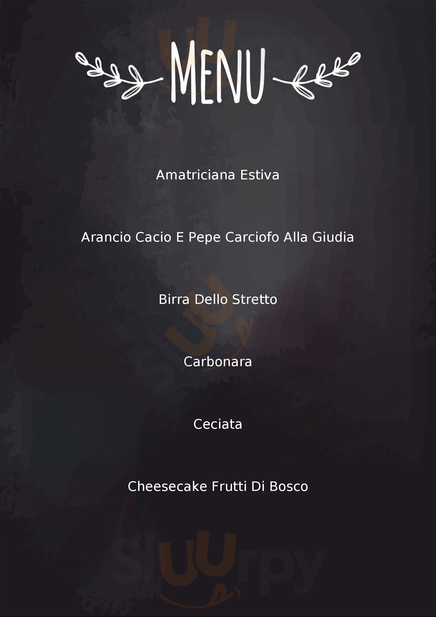 Antichi Sapori Al Pigneto Roma menù 1 pagina