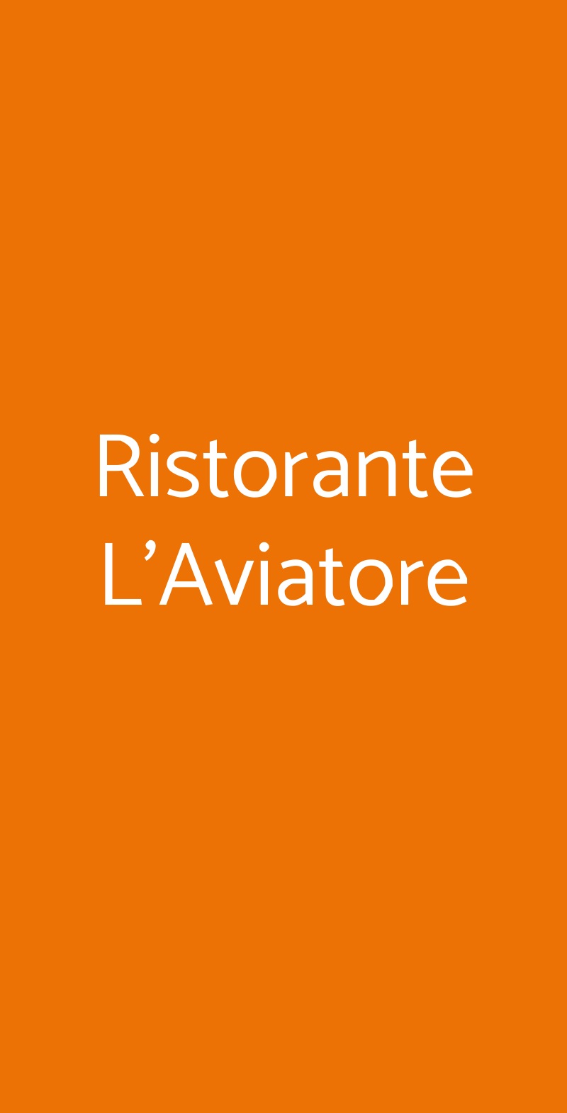 Ristorante L'Aviatore Parma menù 1 pagina