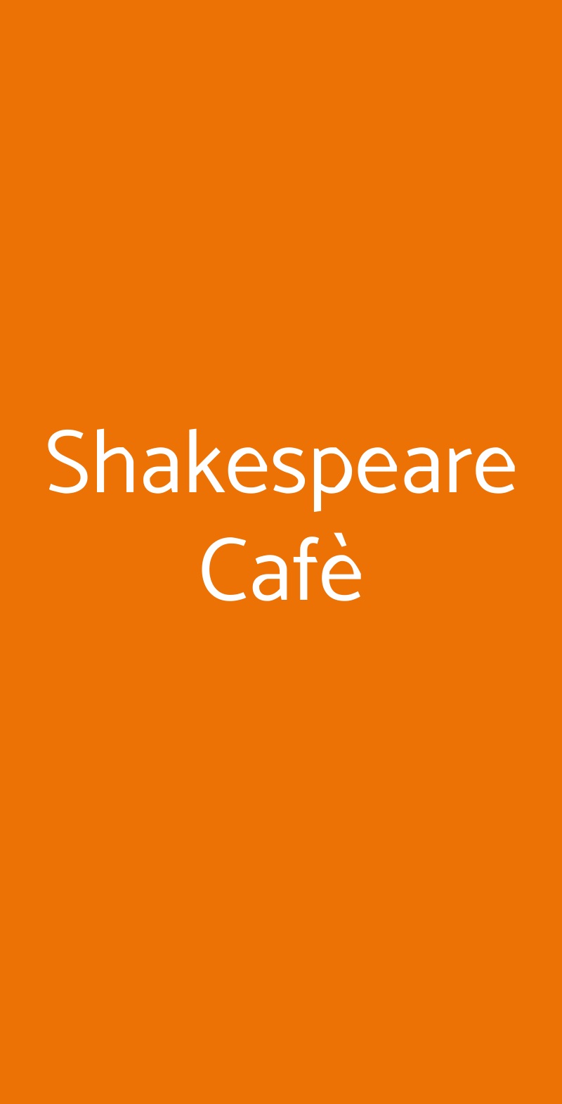 Shakespeare Cafè Parma menù 1 pagina