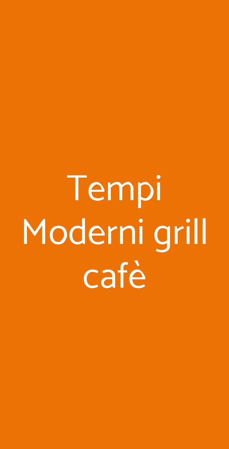 Tempi Moderni grill cafè Parma menù 1 pagina