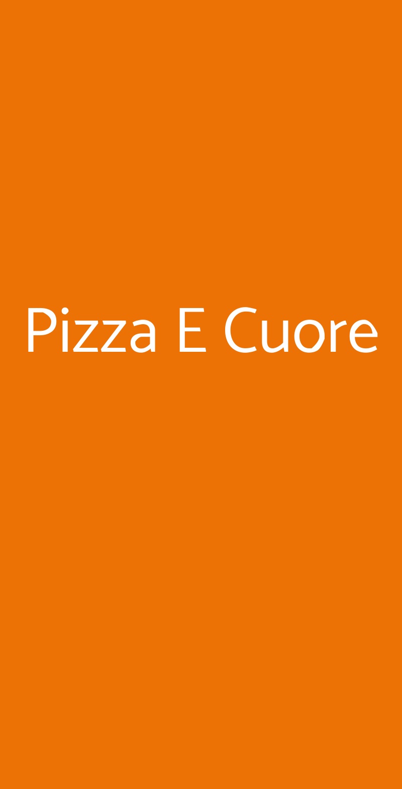 Pizza E Cuore Parma menù 1 pagina