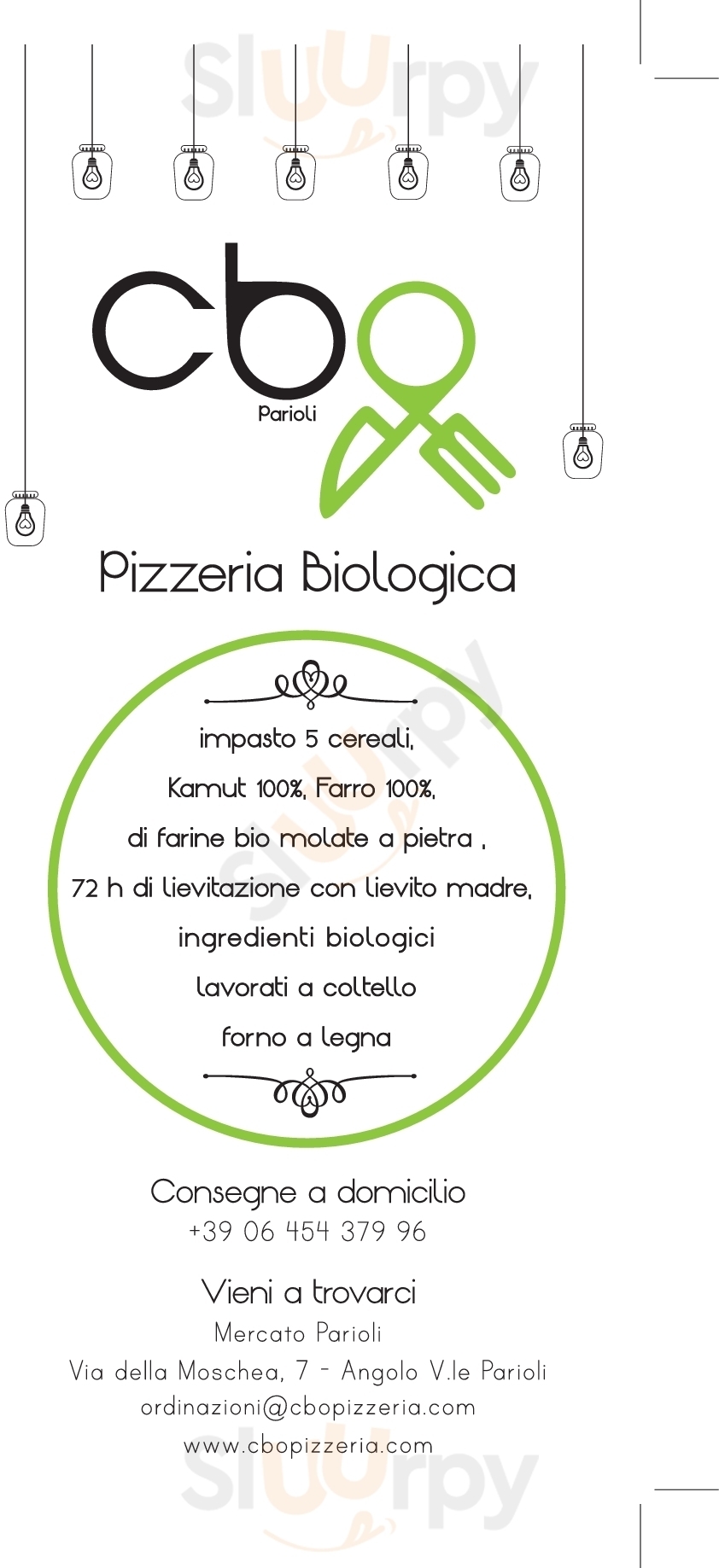 CB0 Pizzeria Biologica Roma menù 1 pagina
