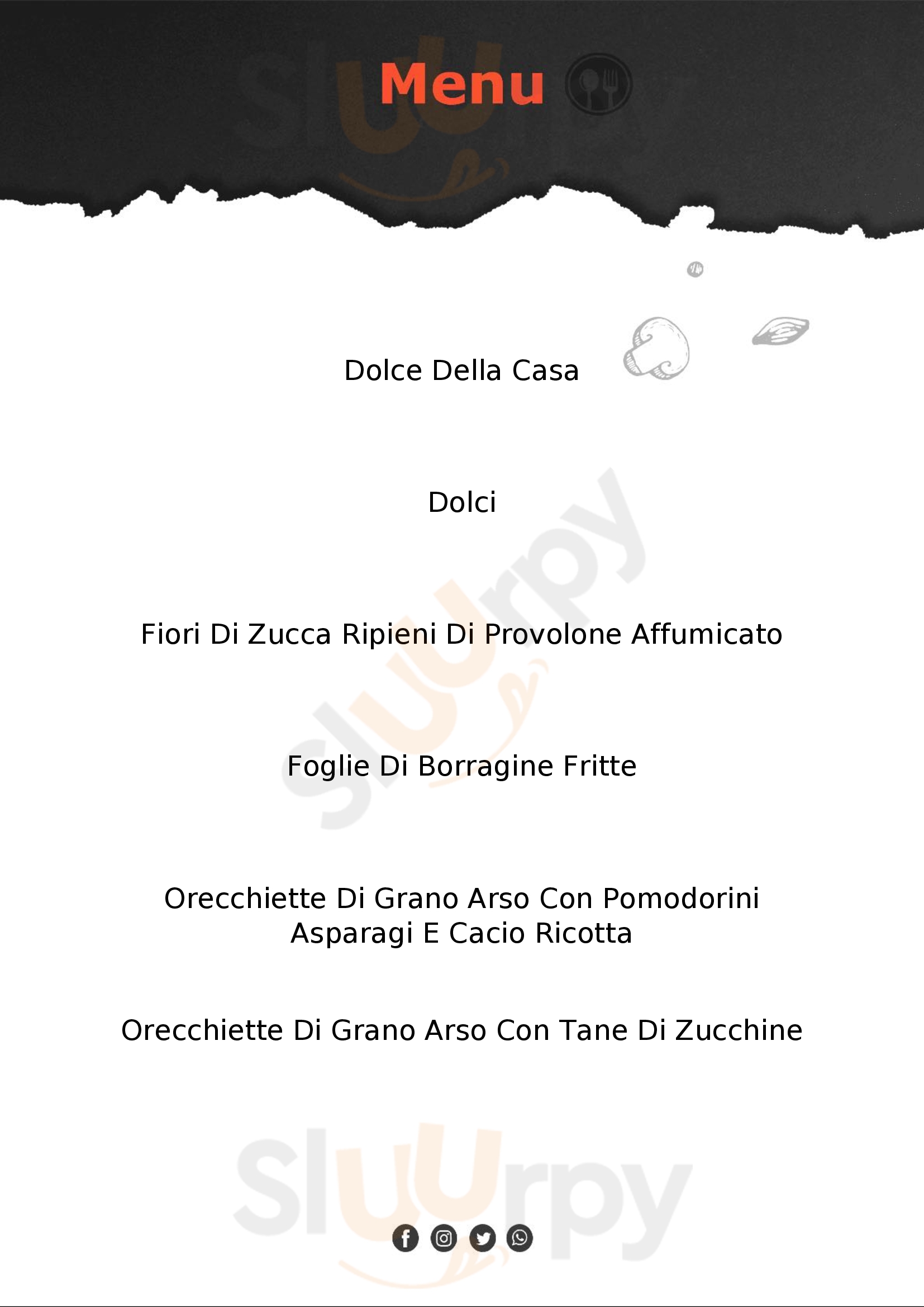 Ristorante Peppe Zullo Orsara di Puglia menù 1 pagina