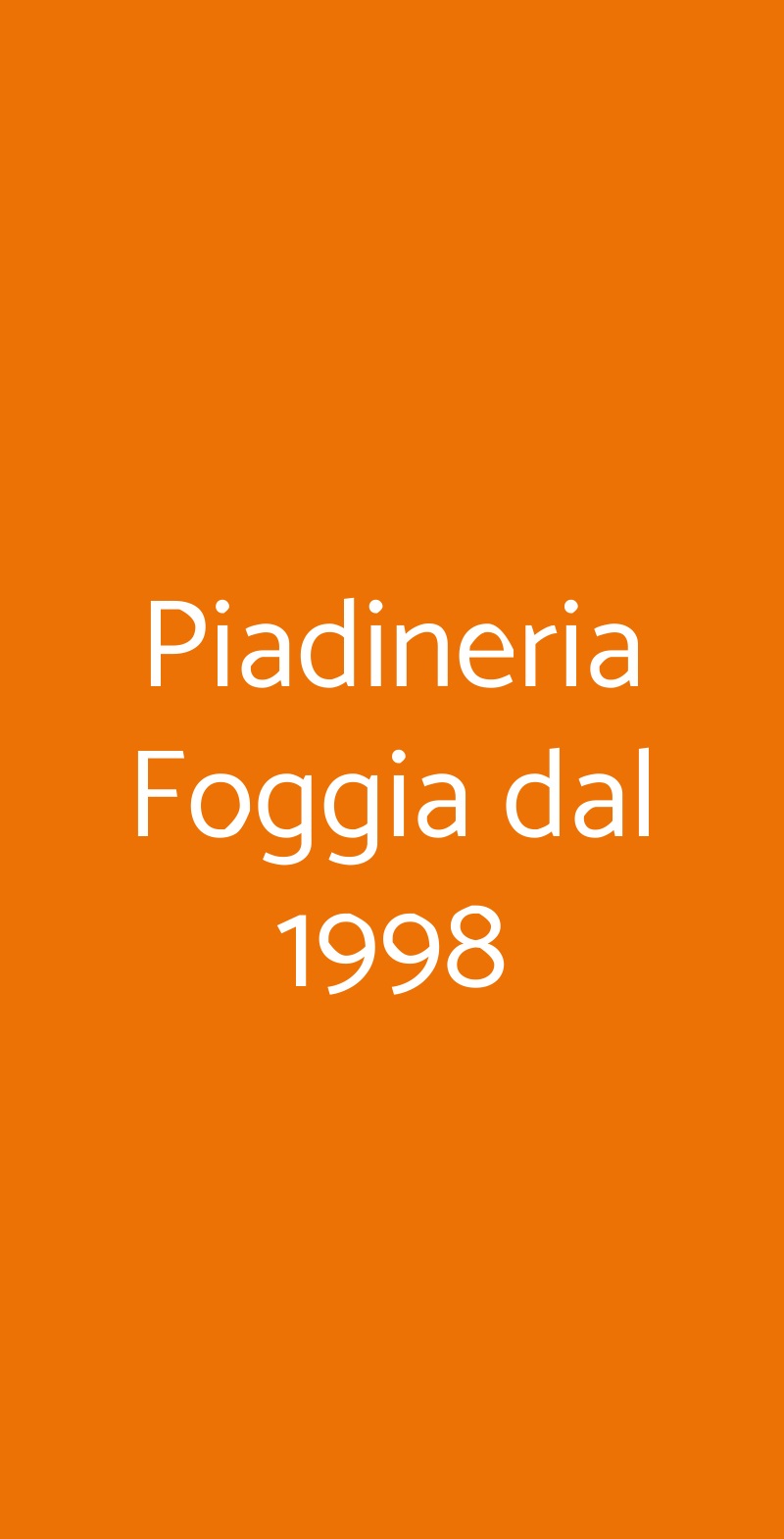 Piadineria Foggia dal 1998 Foggia menù 1 pagina