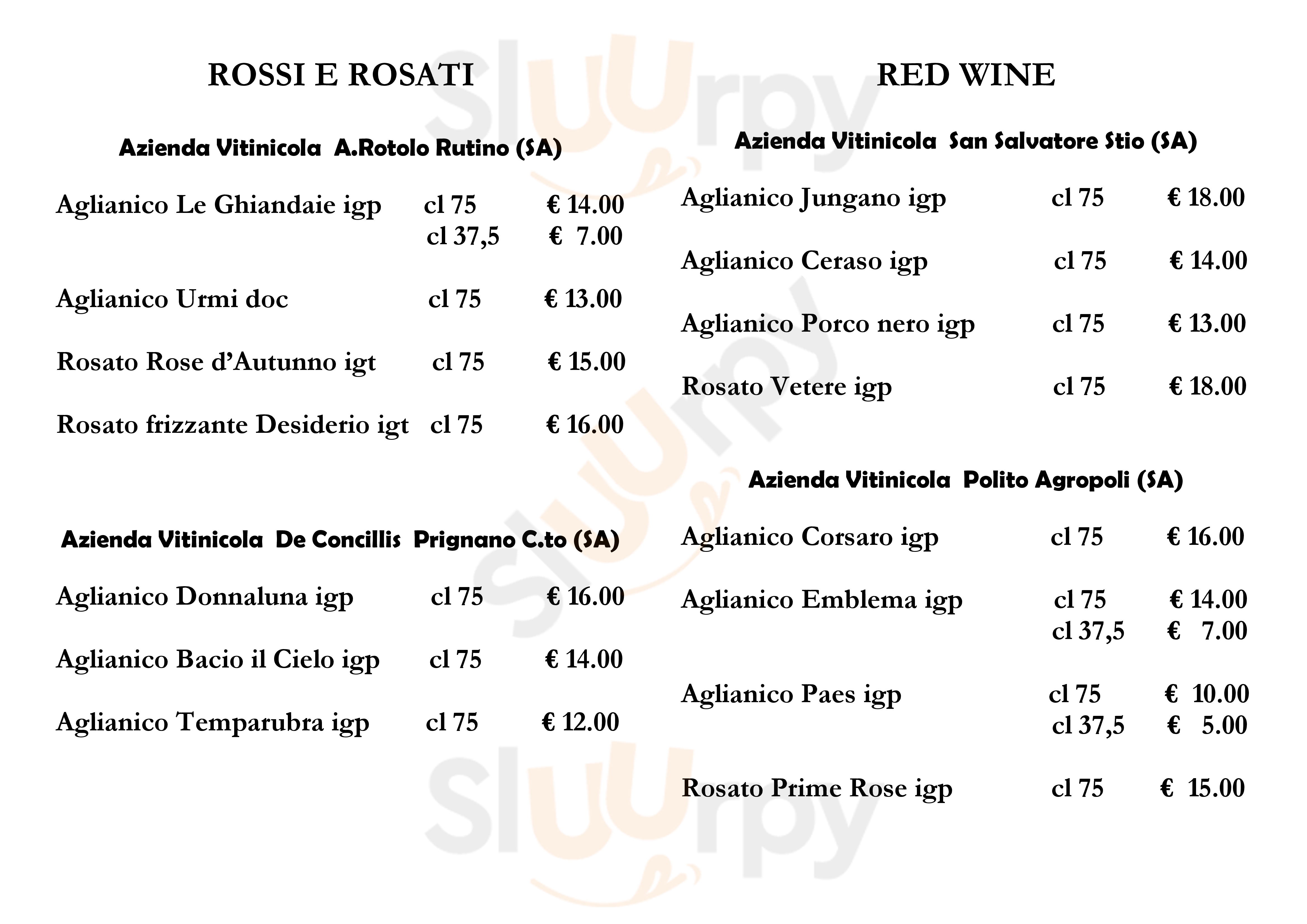 I Sapori del Cilento Ostigliano menù 1 pagina