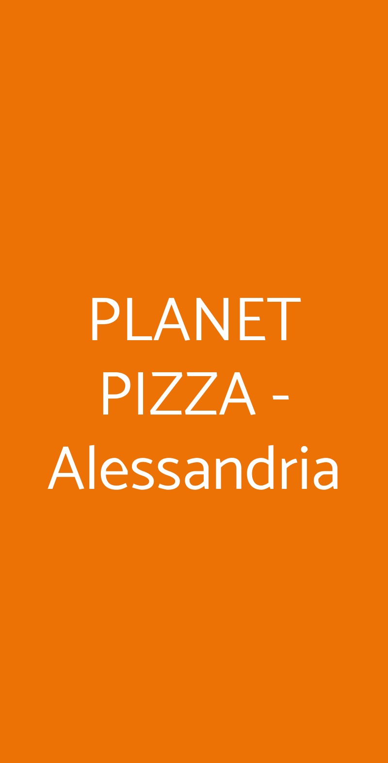 PLANET PIZZA - Alessandria Alessandria menù 1 pagina