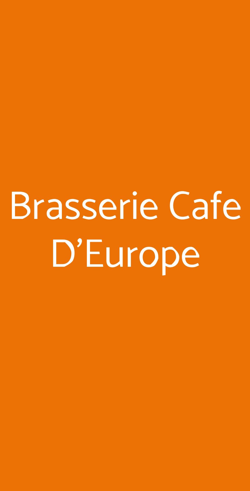 Brasserie Cafe D'Europe Aosta menù 1 pagina