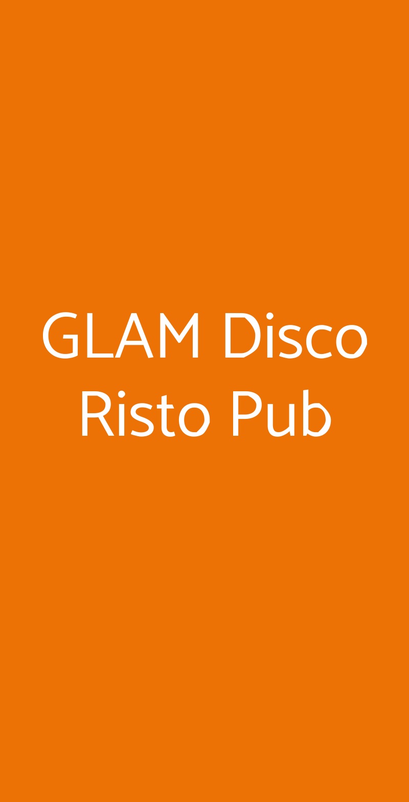 GLAM Disco Risto Pub Baronissi menù 1 pagina